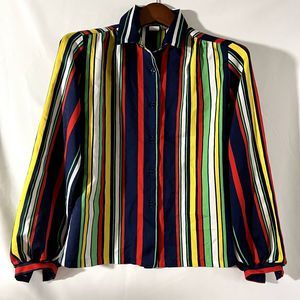 Alice Stuart vintage multi-color striped blouse